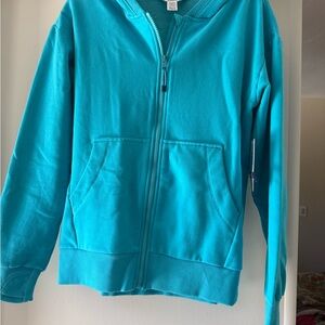 NWT Cozy Athleta Girl XXL/16 Bright Turquoise Sweat Jacket
